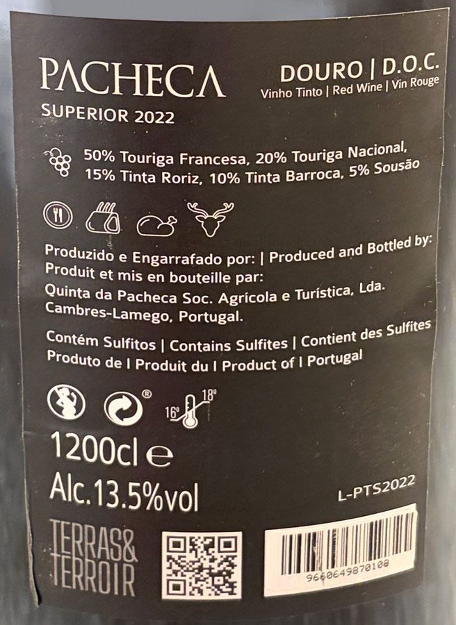 2022 Pacheca Superior tinto 12L