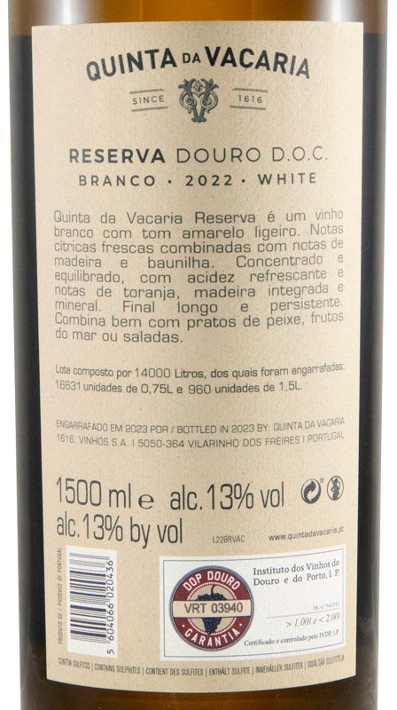 2022 Quinta da Vacaria Reserva branco 1,5L