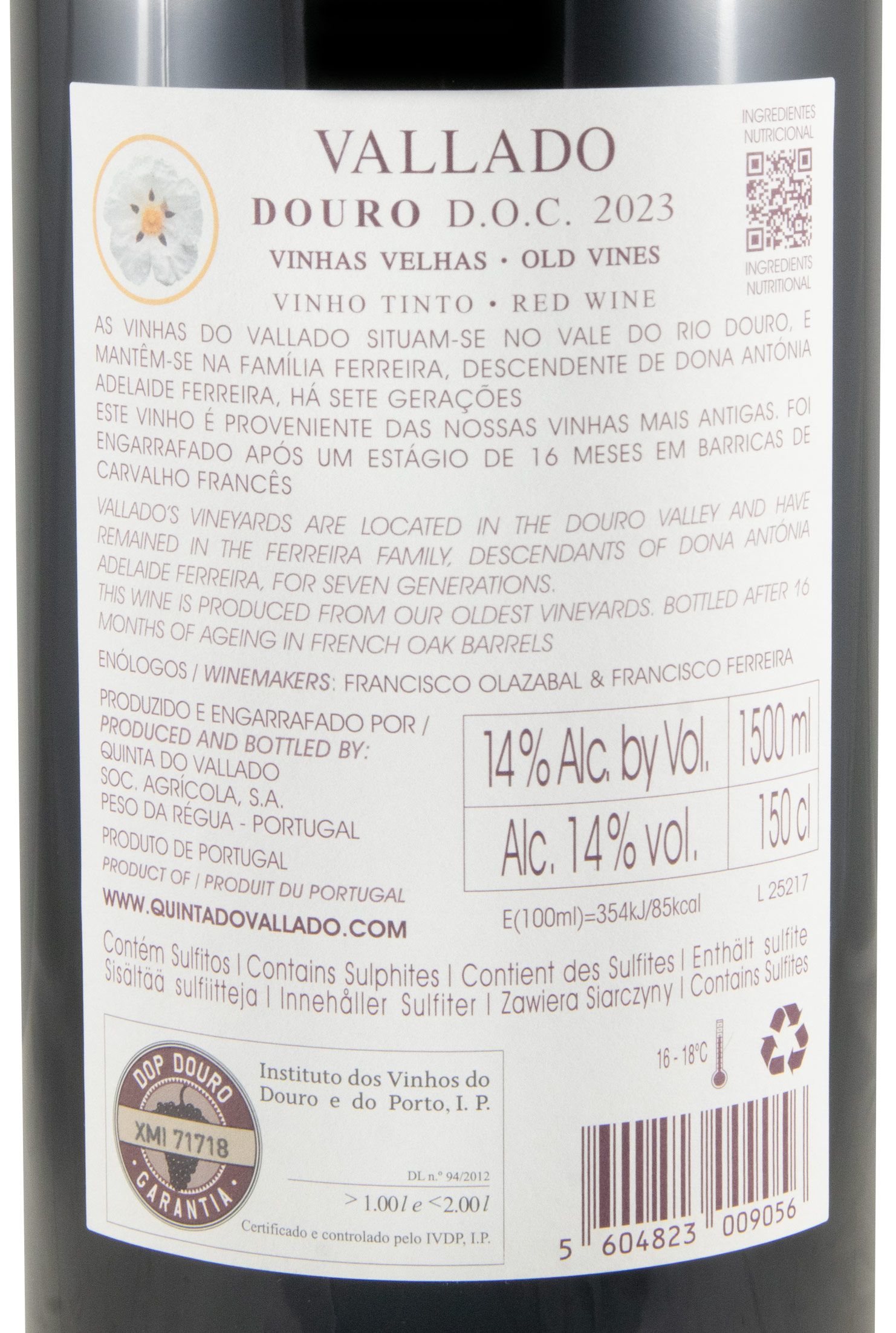 2023 Vallado Vinhas Velhas Reserva tinto 1,5L