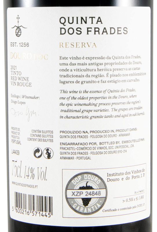 2021 Quinta dos Frades Reserva red