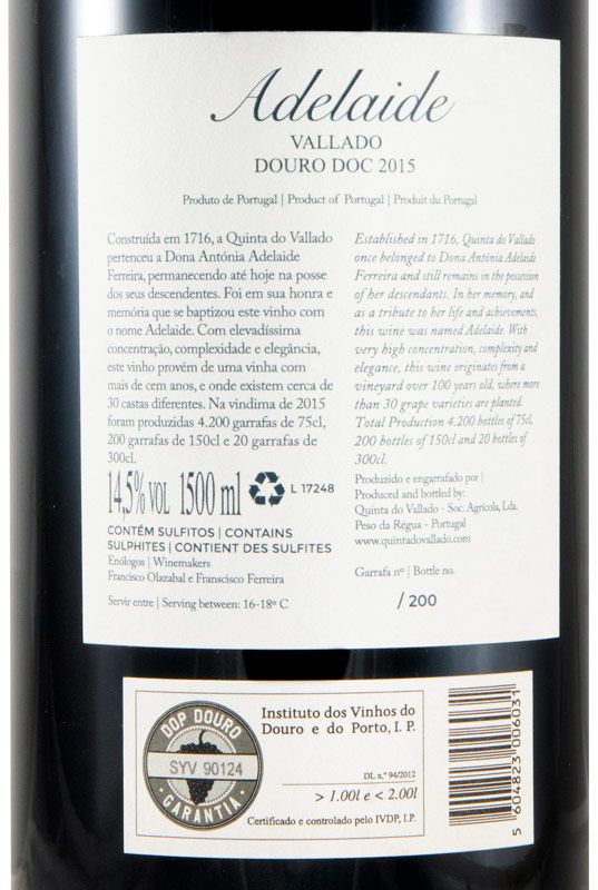 2015 Vallado Adelaide tinto 1,5L