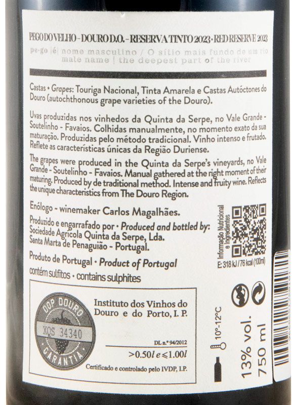 2023 Pego do Velho Reserva tinto