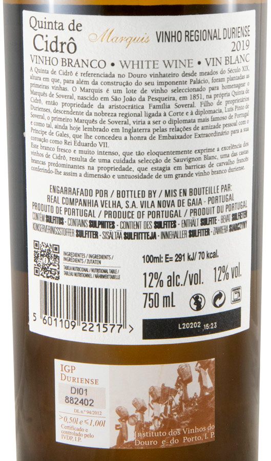 2019 Quinta de Cidrô Marquis white