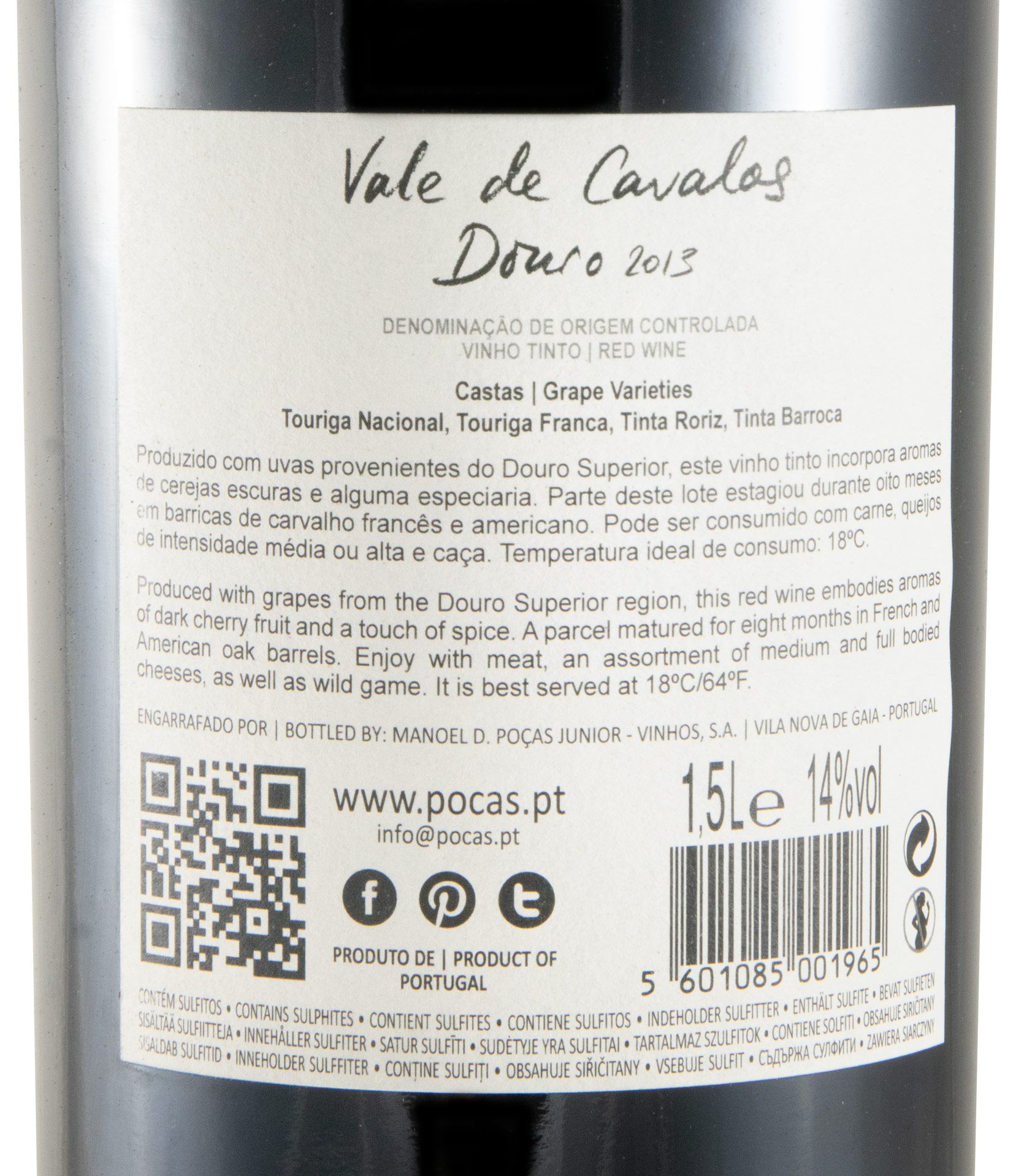 2013 Poças Vale de Cavalos tinto (com caixa) 1,5L
