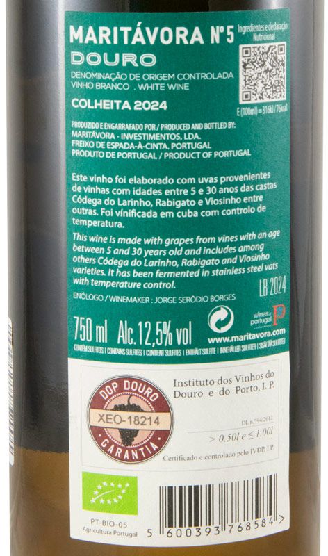 2024 Maritávora N.º 5 Colheita biológico branco
