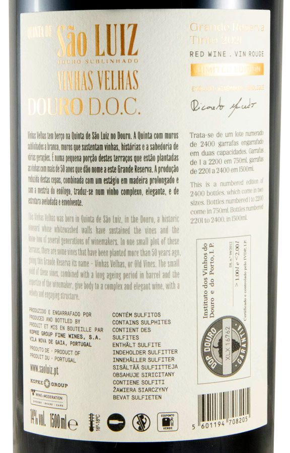 2021 Kopke Quinta de São Luiz Vinhas Velhas Grande Reserva Limited Edition red 1.5L