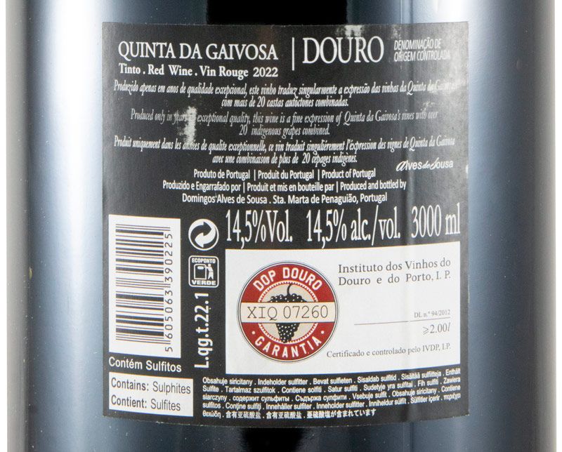 2022 Quinta da Gaivosa tinto 3L