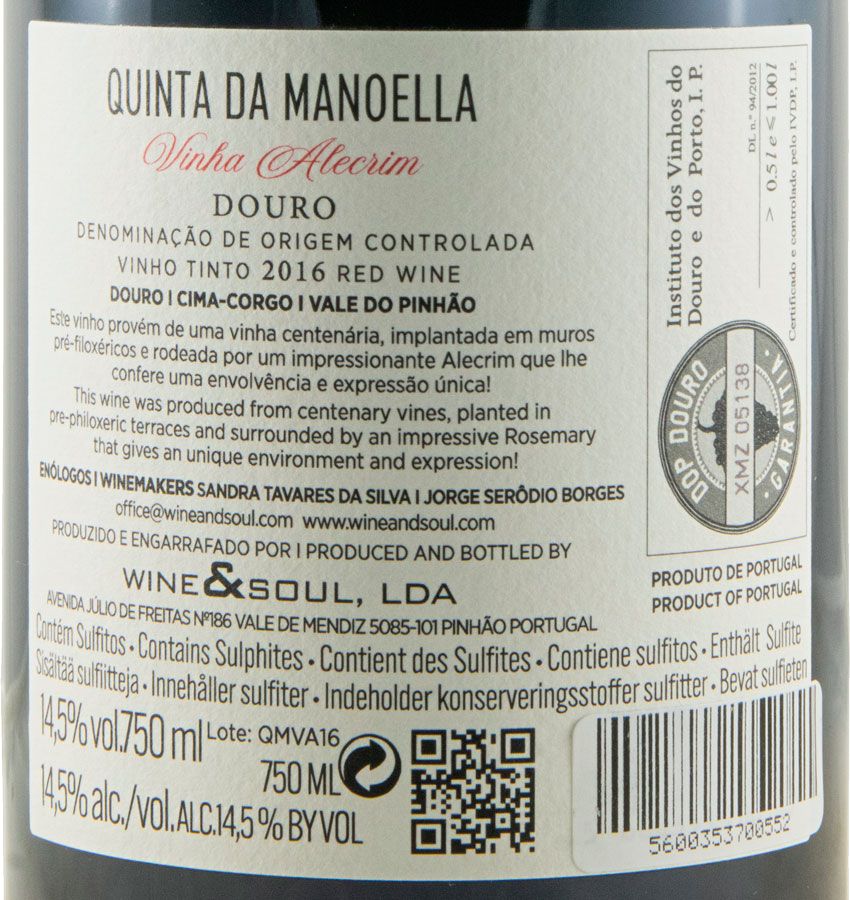 2016 Quinta da Manoella Vinha Alecrim tinto