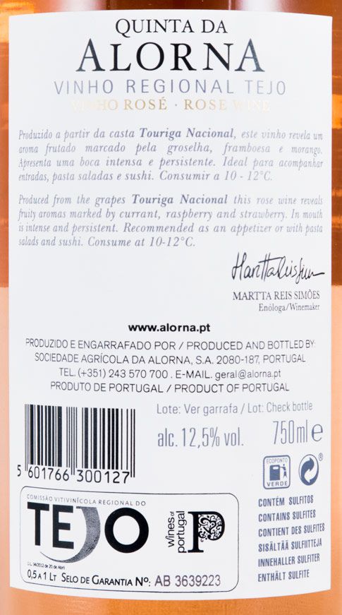 2017 Quinta da Alorna Touriga rosé