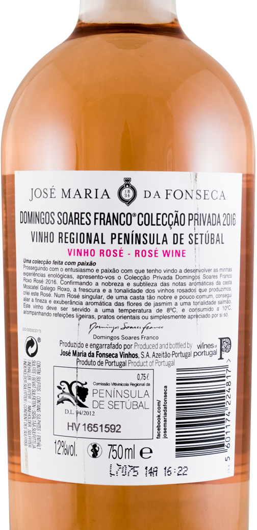 2016 Domingos Soares Franco Colecção Privada Roxo rosé