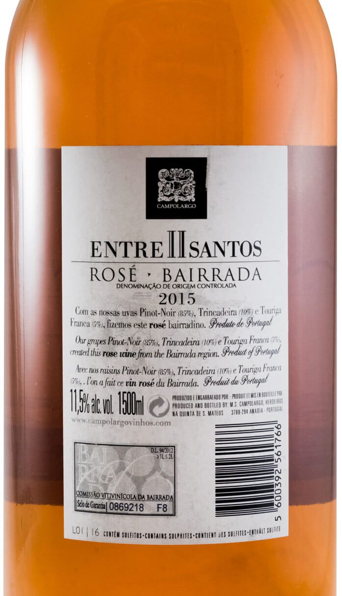 2015 Campolargo Entre II Santos Pinot Noir rosé 1,5L