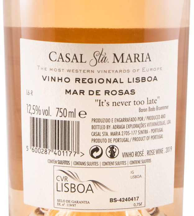 2019 Casal Sta. Maria Mar de Rosas rosé