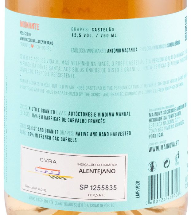 2019 Moinante rosé
