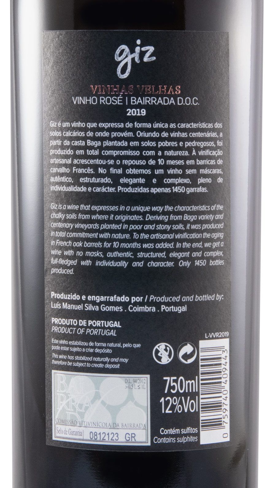 2019 Giz by Luís Gomes Vinhas Velhas rosé