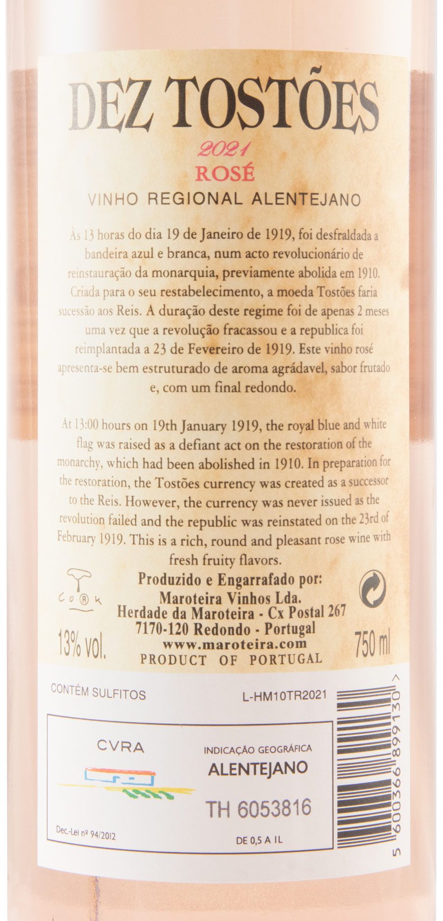 2021 Herdade da Maroteira Dez Tostões rosé