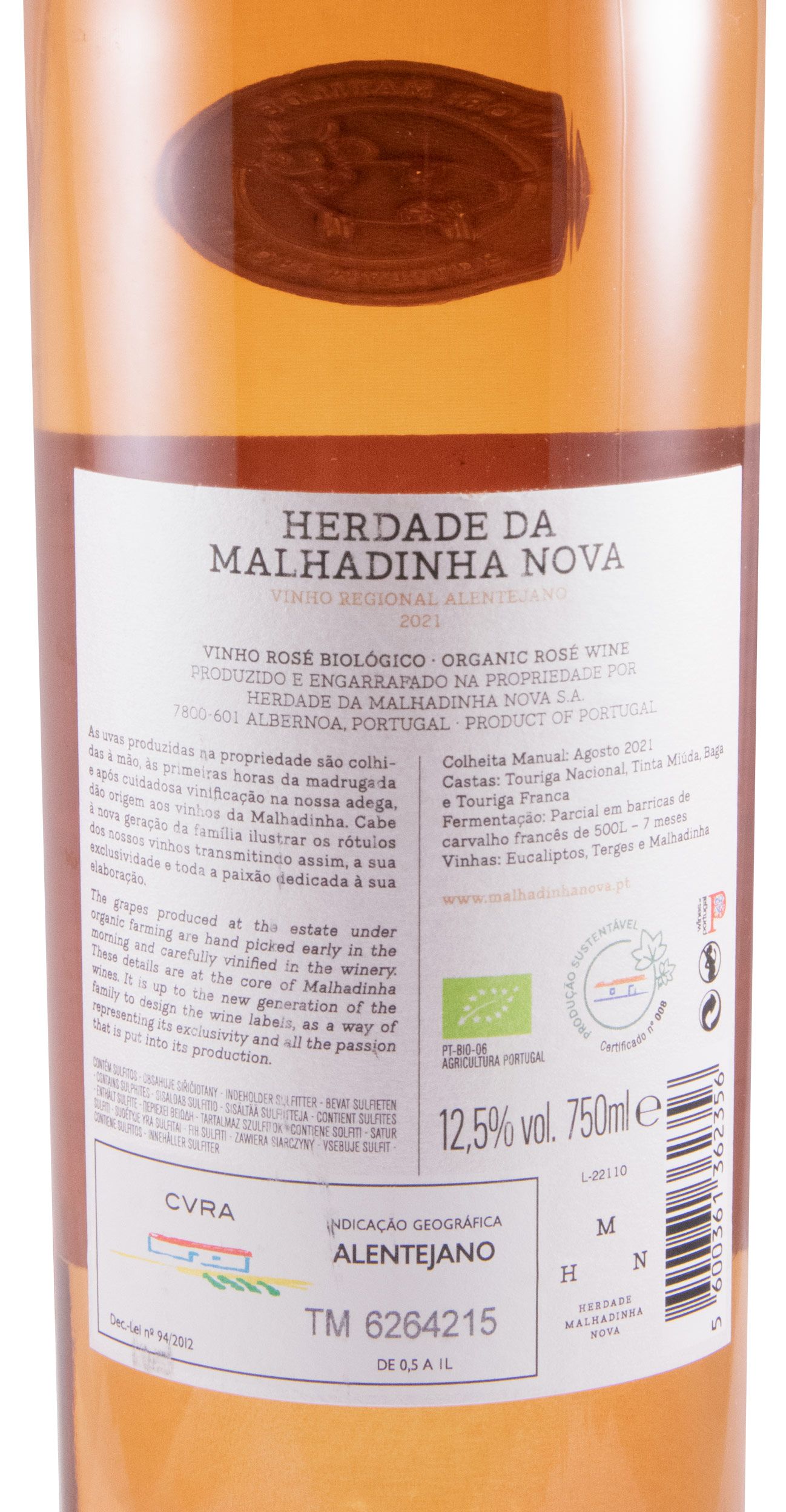 2021 Malhadinha organic rosé