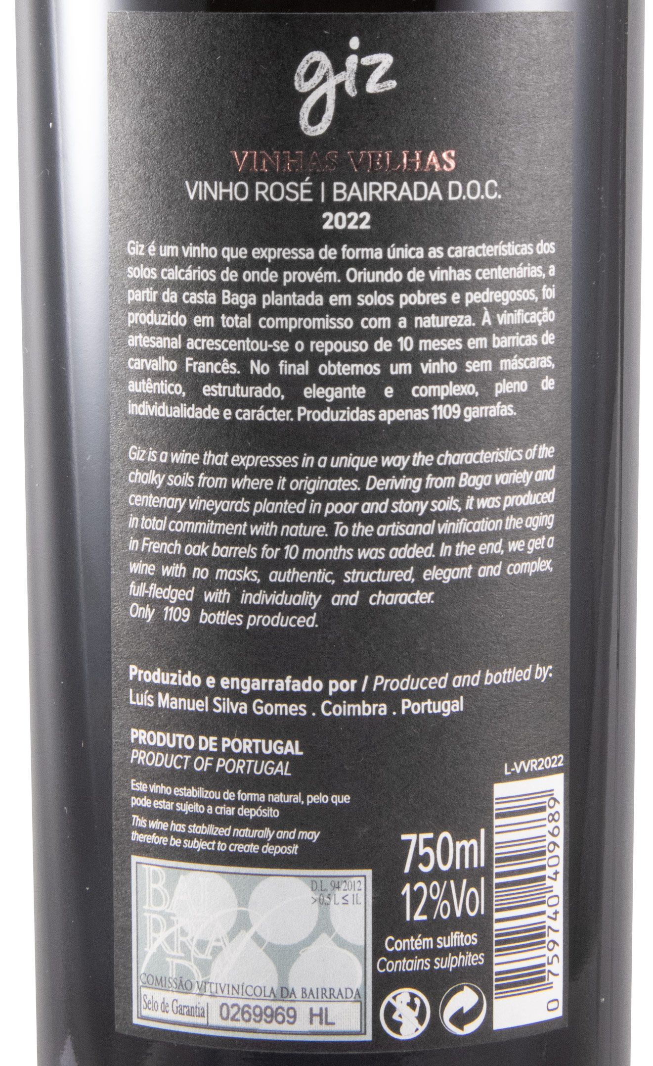 2022 Giz by Luís Gomes Vinhas Velhas rosé