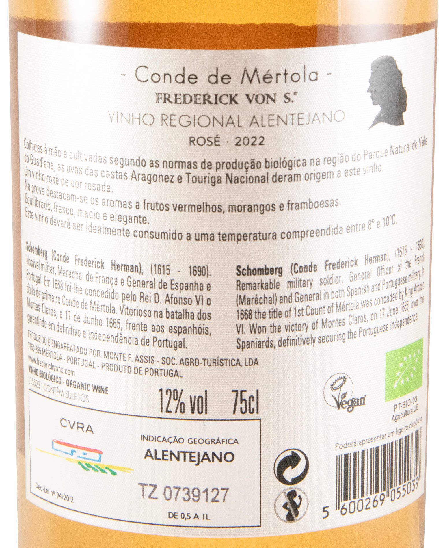 2022 Frederick Von S. Conde de Mértola organic rosé