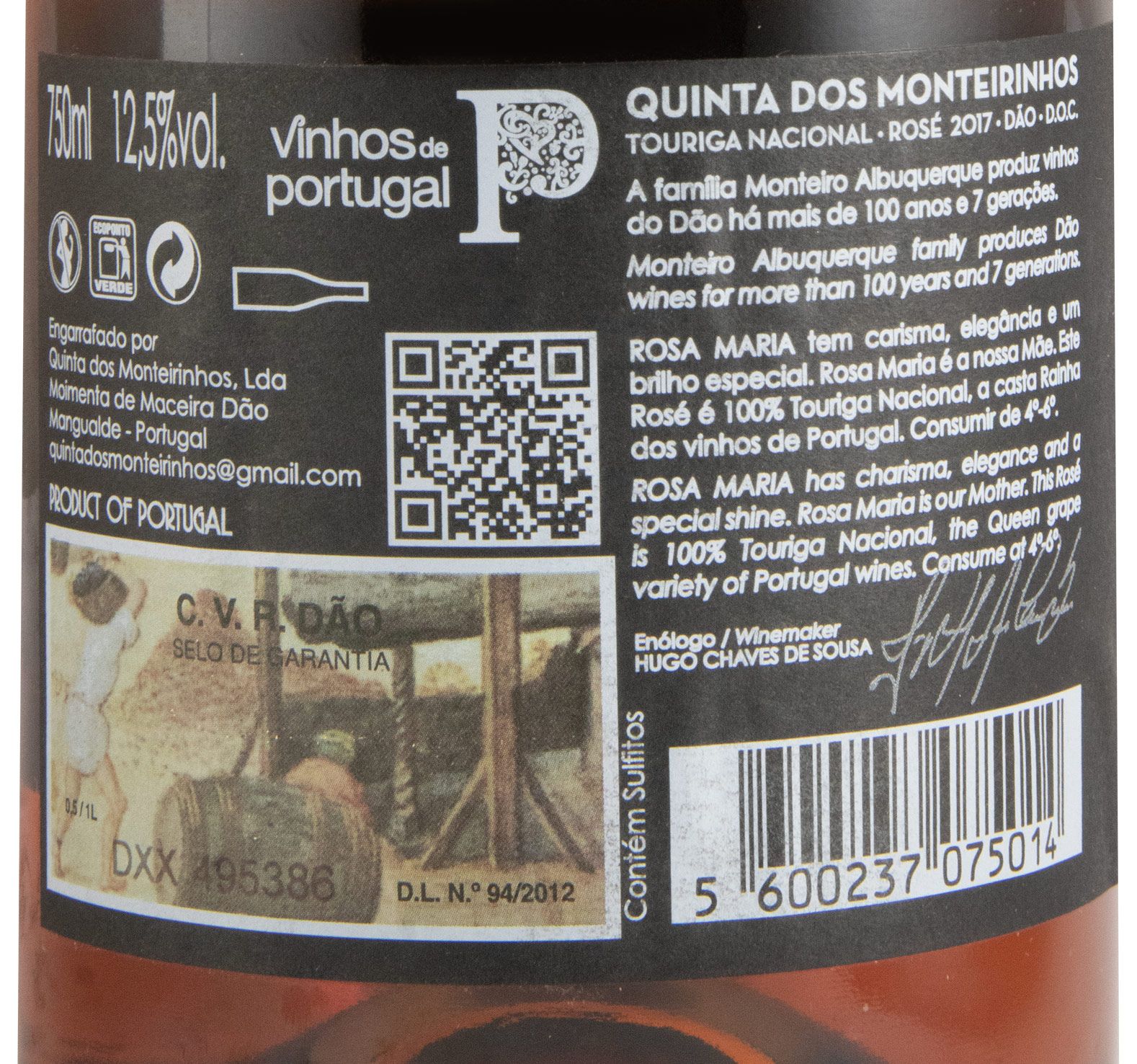 2017 Quinta dos Monteirinhos Rosa Maria rosé