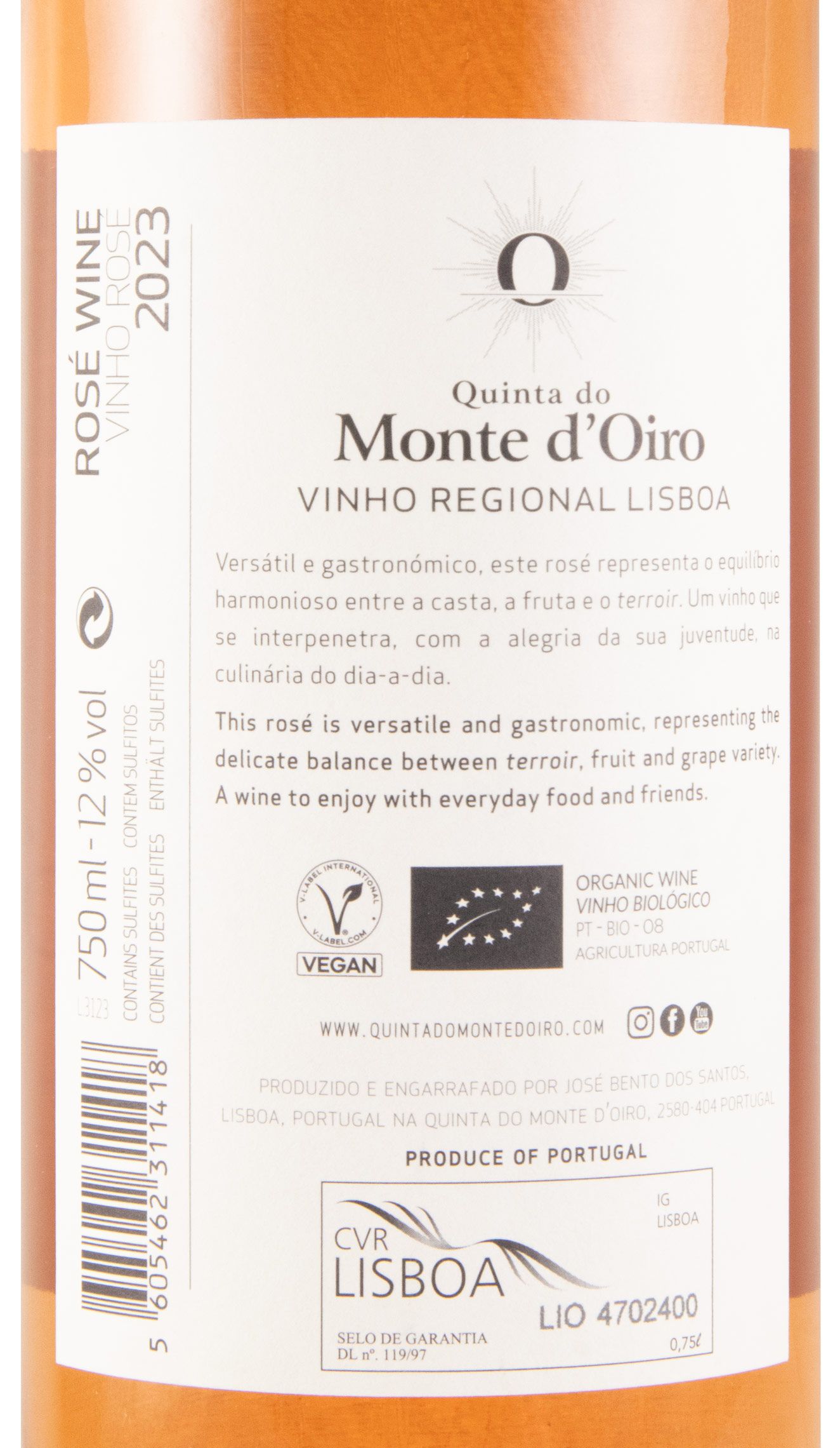 2023 Quinta do Monte d'Oiro organic rosé (damaged label)