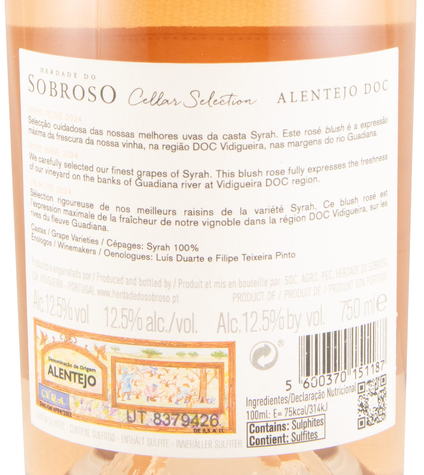 2024 Herdade do Sobroso Cellar Selection rosé