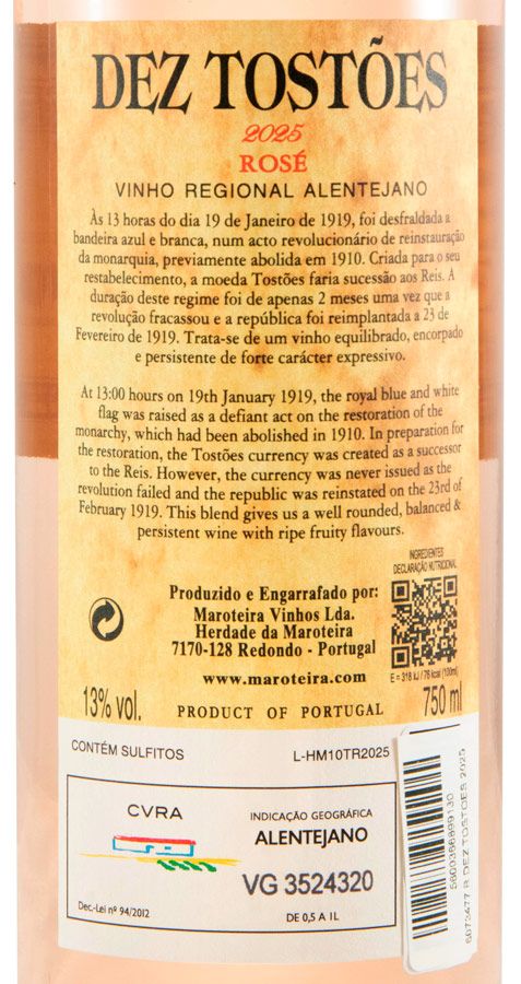 2025 Herdade da Maroteira Dez Tostões rosé
