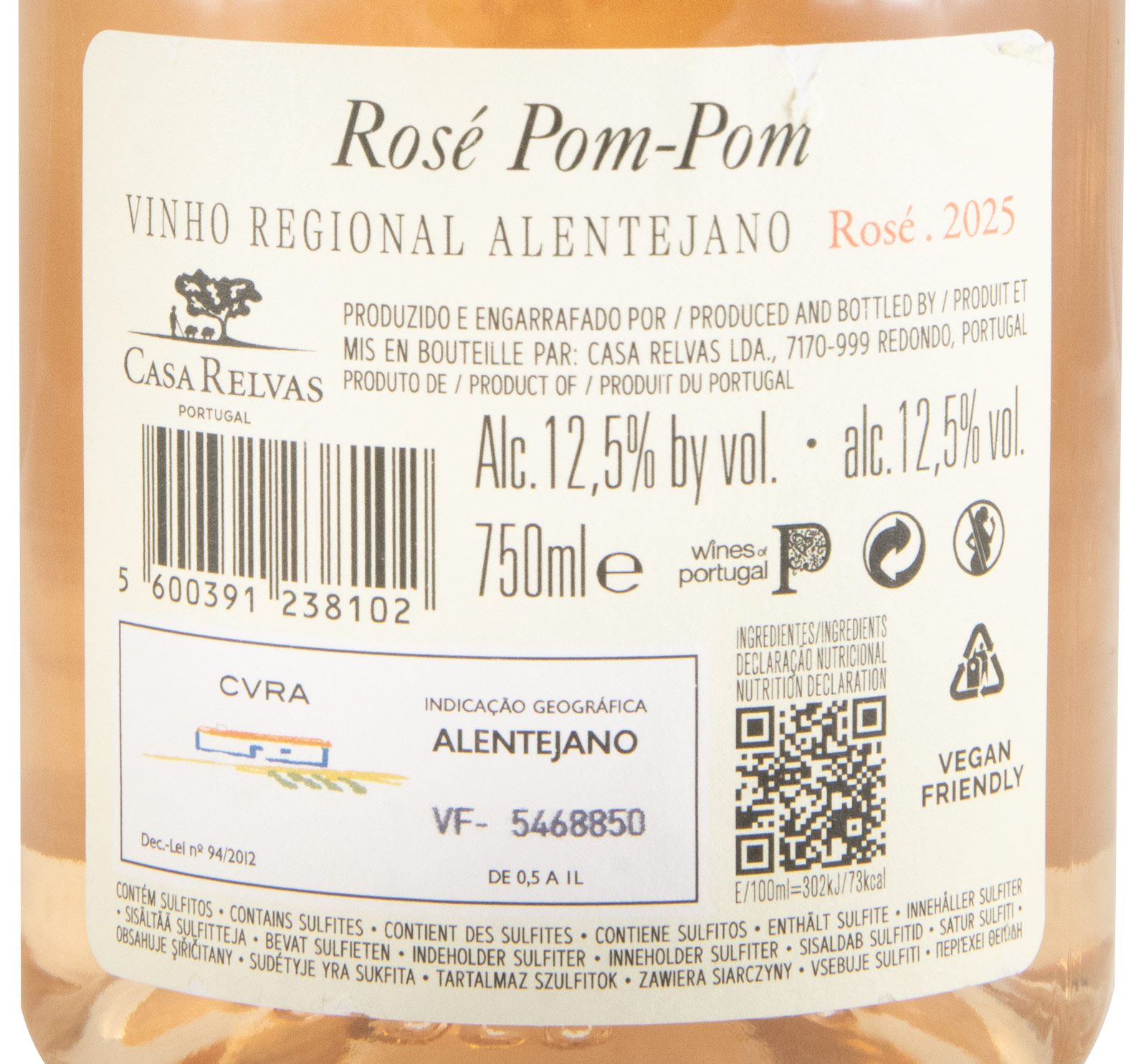 2025 Casa Relvas Pom-Pom rosé