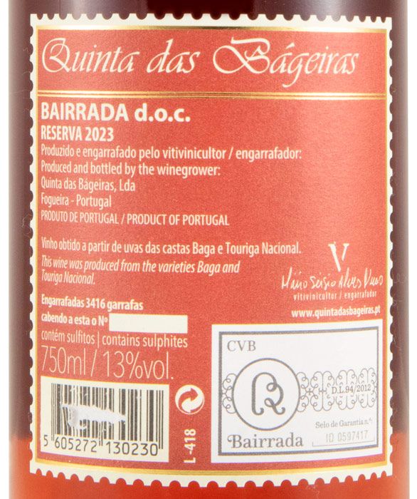 2023 Quinta das Bágeiras Reserva rosé