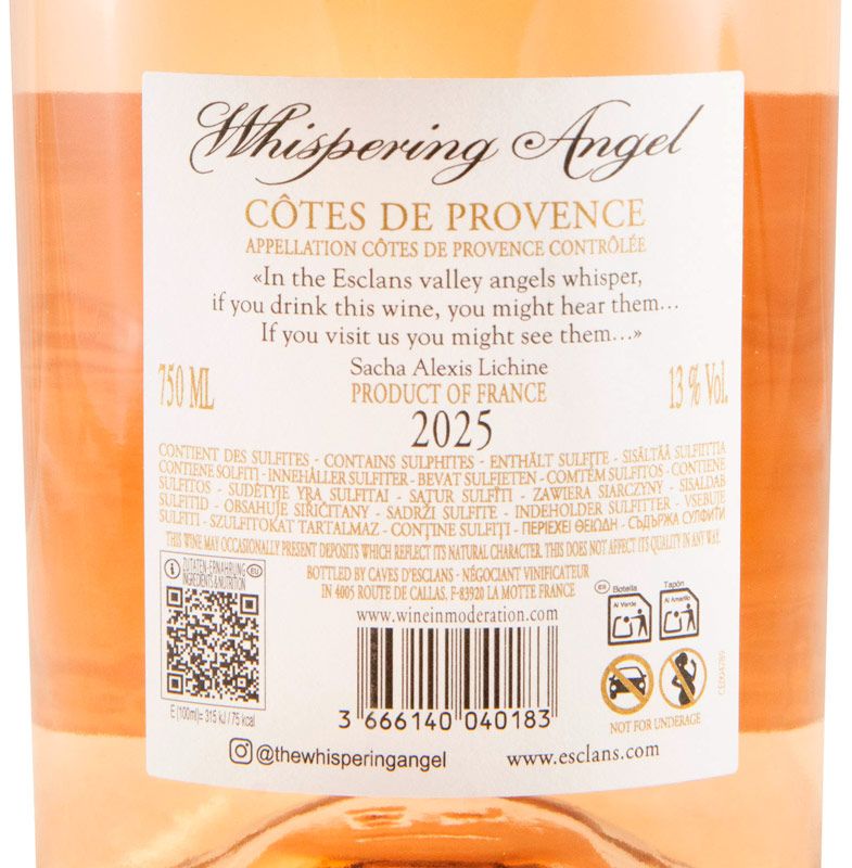 2025 Château d'Esclans Whispering Angel 20th Vintage Edição Limitada Côtes de Provence rosé