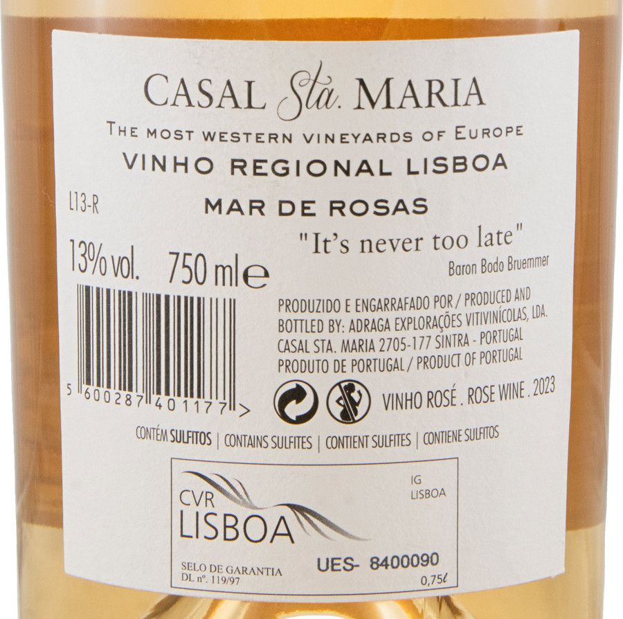 2023 Casal Sta. Maria Mar de Rosas rosé