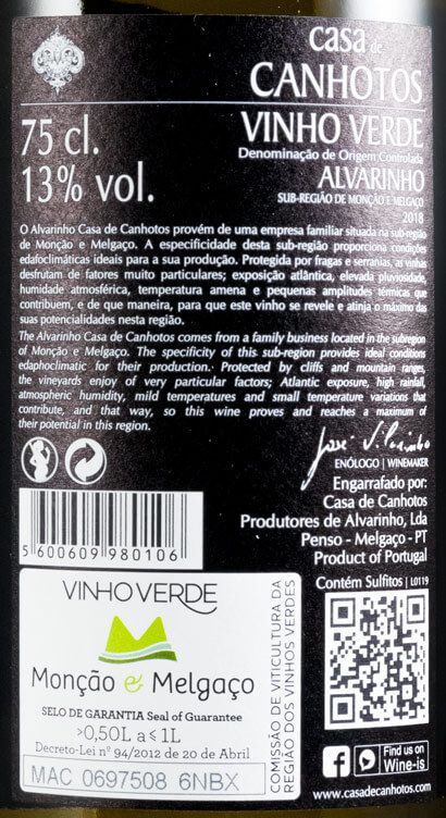 2018 Casa de Canhotos Alvarinho branco
