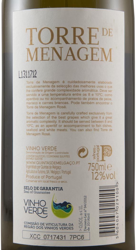 2016 Torre de Menagem Alvarinho/Trajadura white