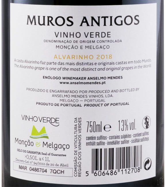 2018 Muros Antigos Alvarinho branco