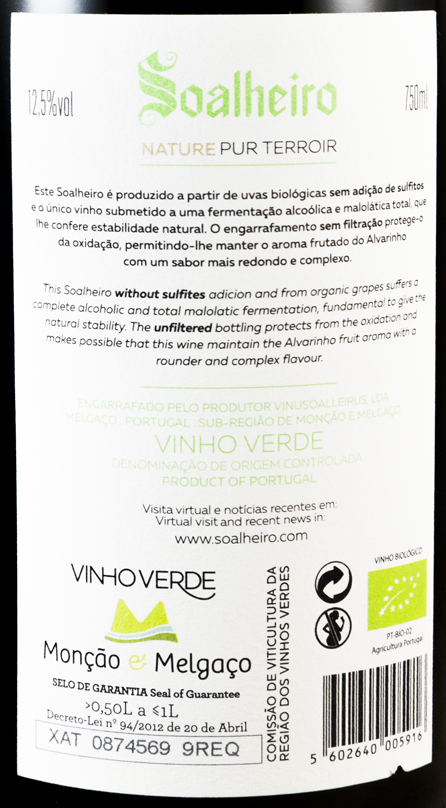 2016 Alvarinho Soalheiro Nature Pur Terroir white
