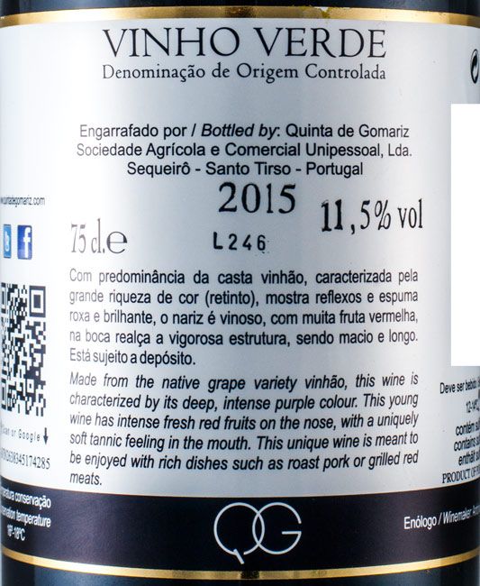 2015 Quinta Gomariz Vinhão tinto