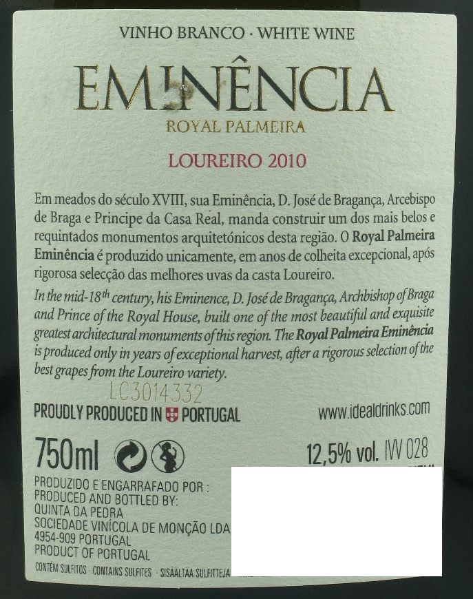 2010 Royal Palmeira Eminência Loureiro white