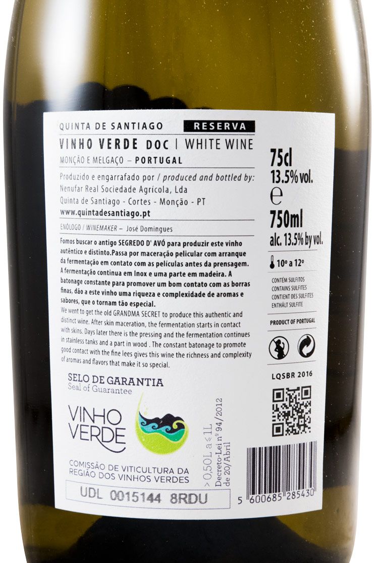 2015 Quinta de Santiago Reserva Alvarinho white
