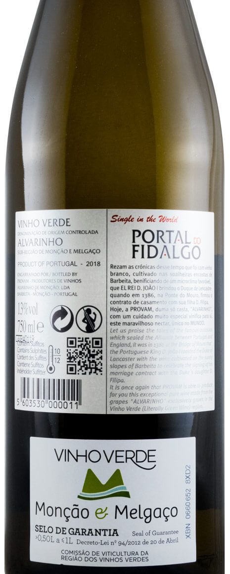 2018 Portal do Fidalgo Alvarinho branco