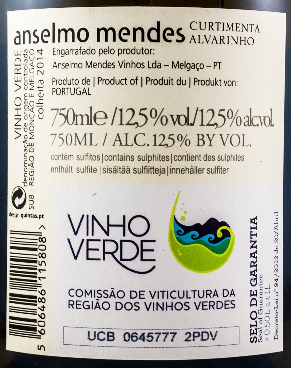2014 Anselmo Mendes Curtimenta Alvarinho branco