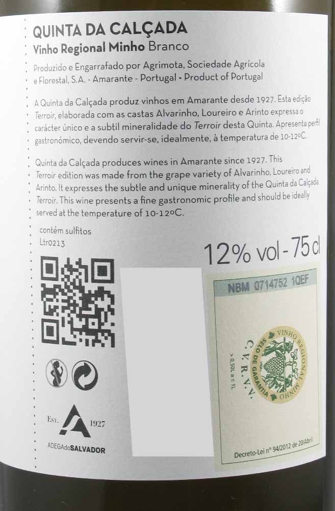 2012 Quinta Calçada Edição Terroir white