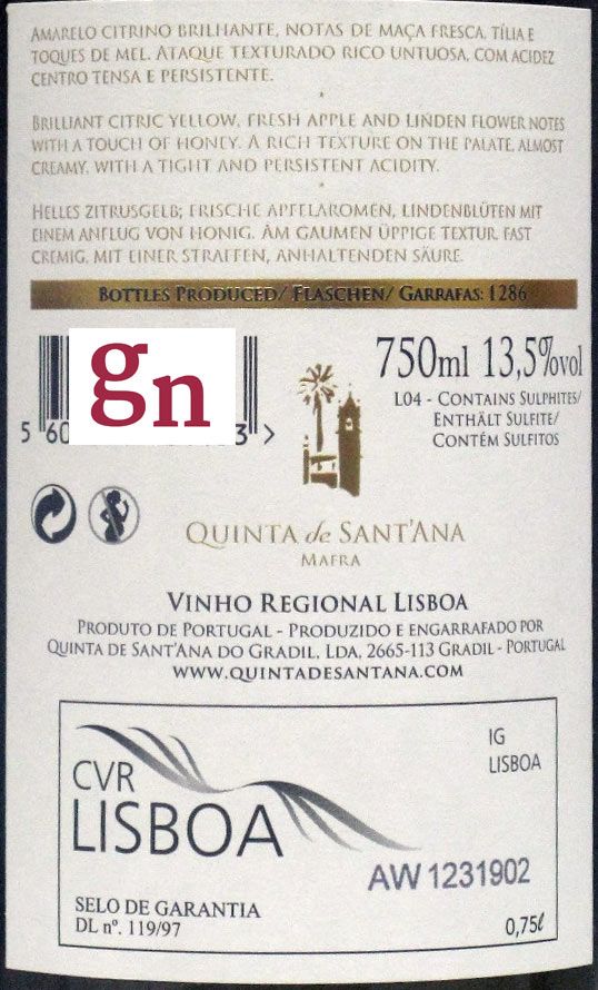 2013 Quinta de Sant'Ana Alvarinho white