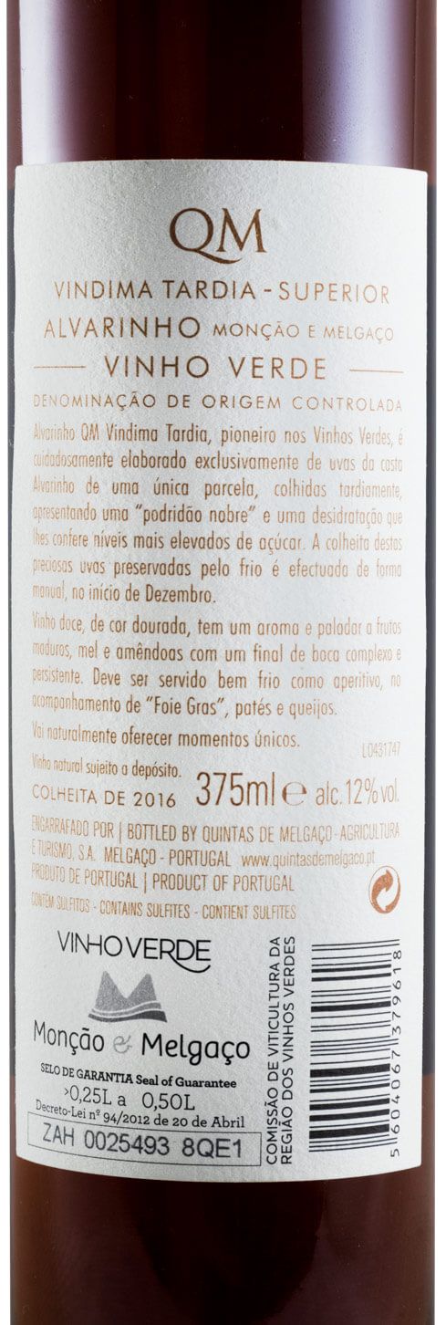 2016 Quintas de Melgaço QM Superior Vindima Tardia Alvarinho white 37.5cl