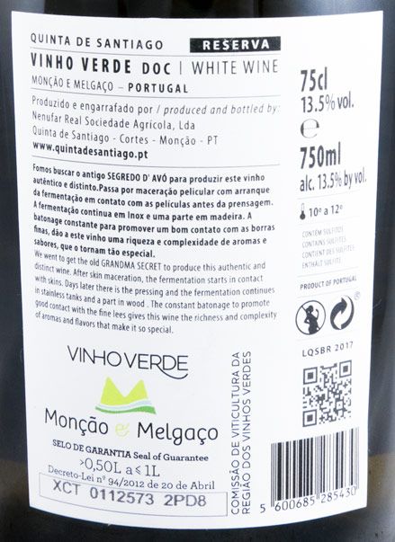 2016 Quinta de Santiago Reserva Alvarinho branco