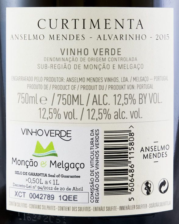 2015 Anselmo Mendes Curtimenta Alvarinho branco