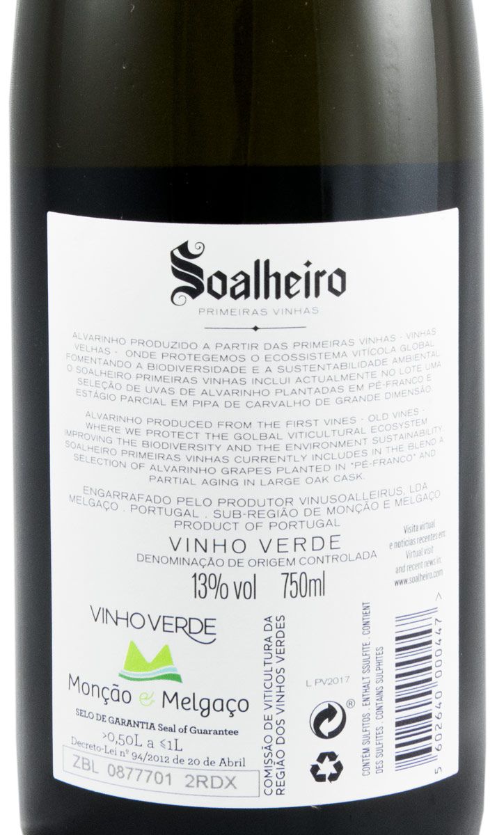 2017 Soalheiro Primeiras Vinhas Alvarinho branco