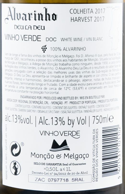 2017 Alvarinho Deu La Deu branco