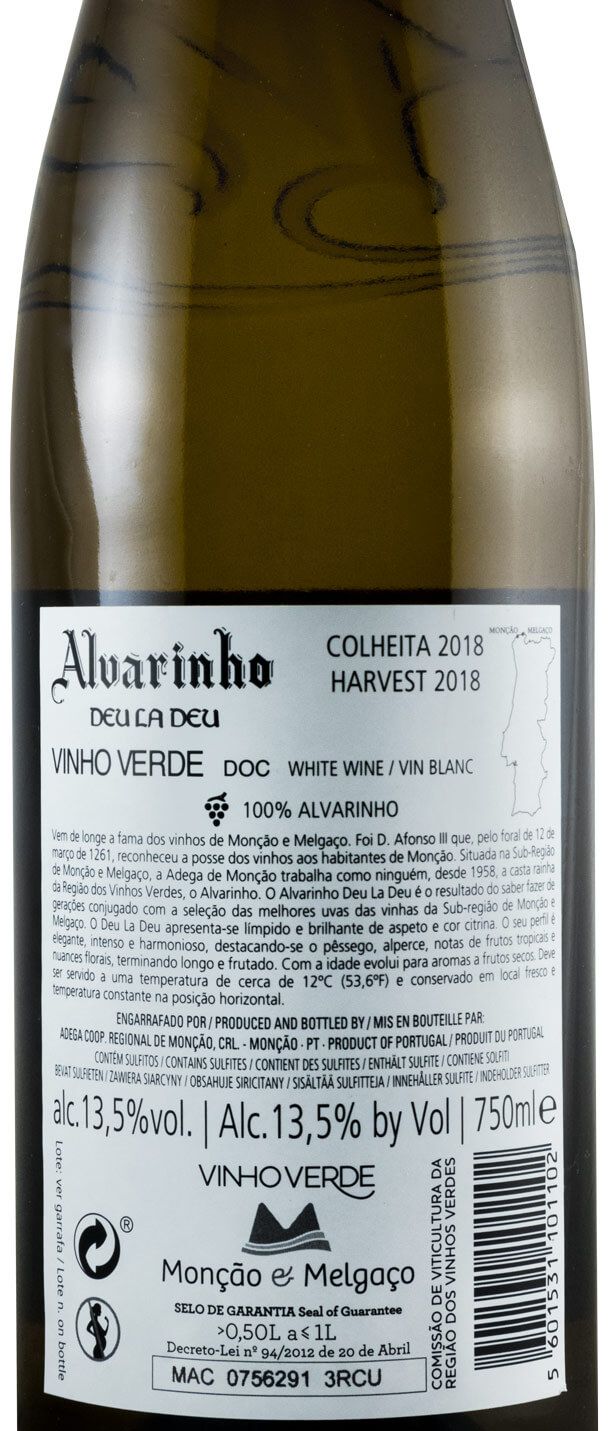 2018 Alvarinho Deu La Deu branco