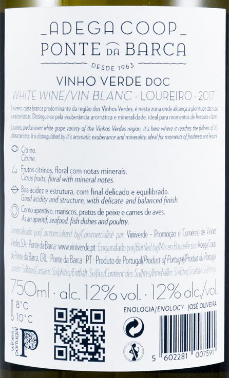 2017 Ponte da Barca Loureiro Grande Escolha white