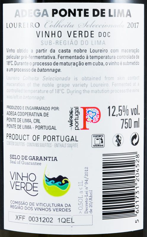 2017 Ponte Lima Loureiro Colheita Seleccionada white