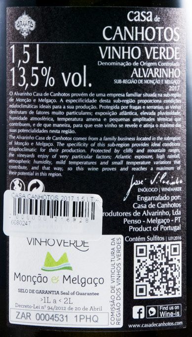 2017 Casa de Canhotos Alvarinho white 1.5L